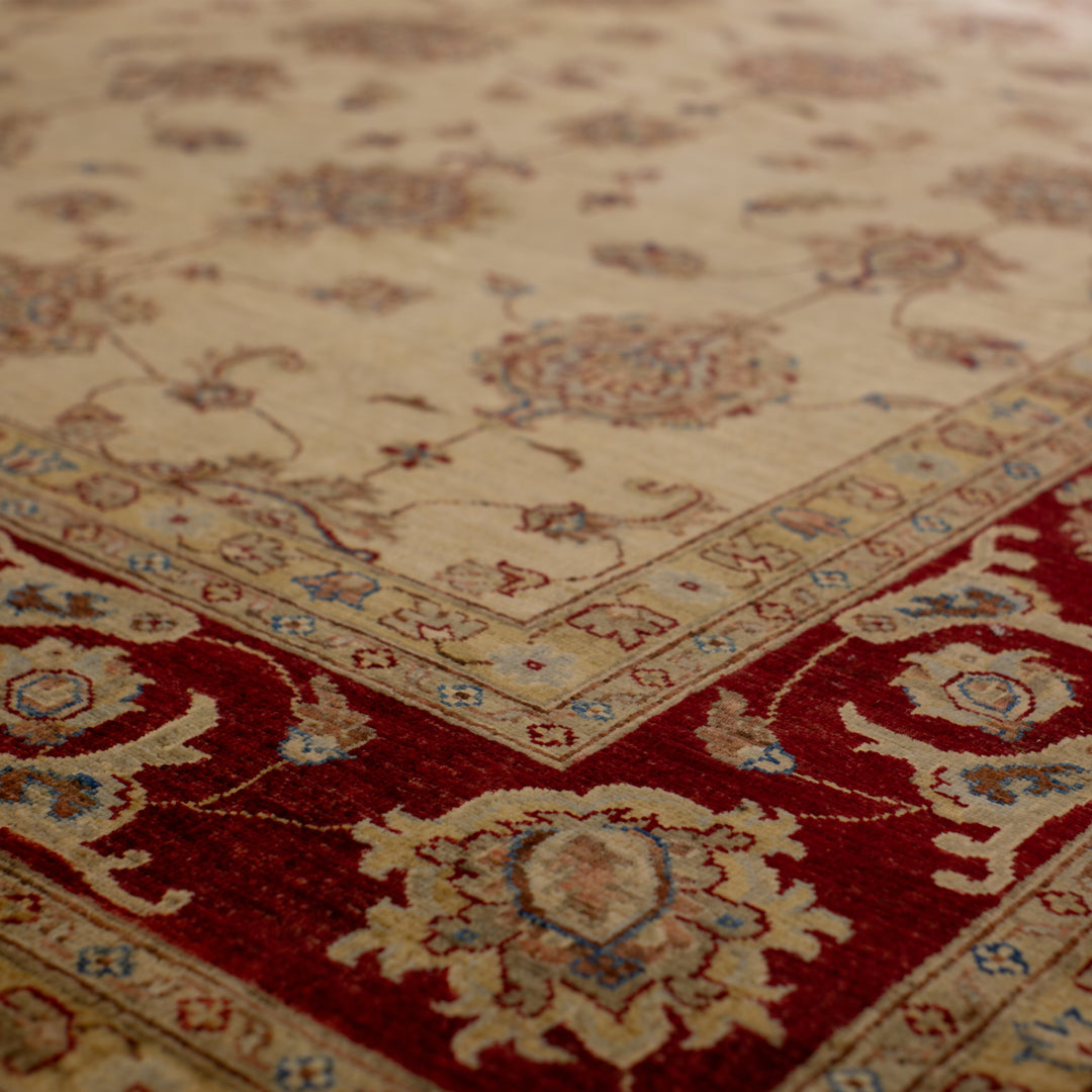 The Scarlet Dream Hand Knotted Ziegler Rug