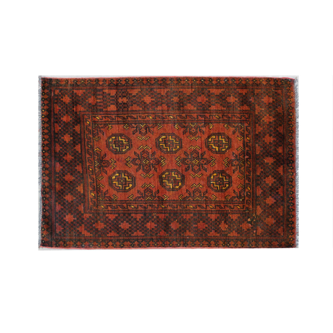 The Red Hand Knotted Balochi Bukhara Rug - Arrant Luxury