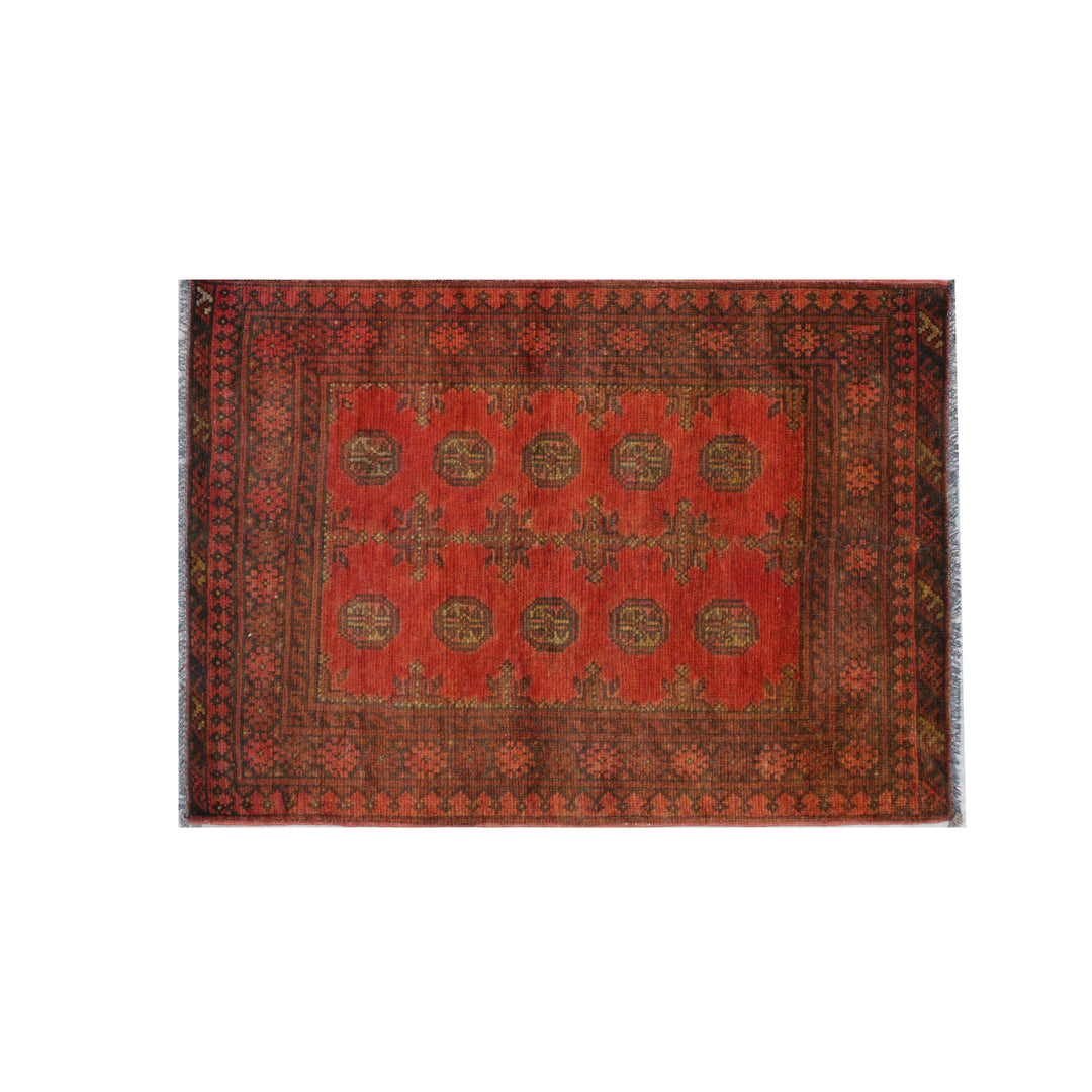 The Rust Hand Knotted Balochi Bukhara Rug - Arrant Luxury