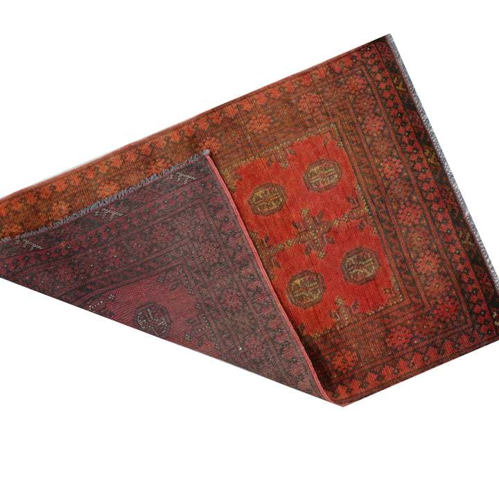 The Rust Hand Knotted Balochi Bukhara Rug - Arrant Luxury