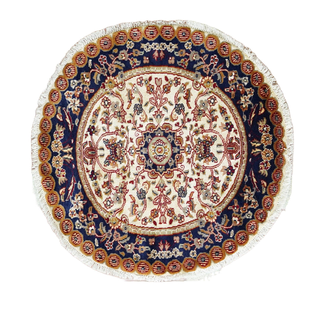 The Silken Symphony Wool & Silk Round Rug - Arrant Luxury